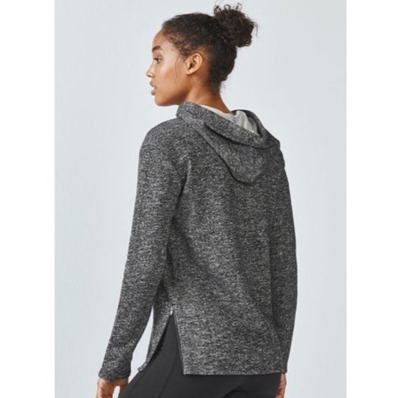 Fabletics Taj Hoodie Black Speckle Zipper Sz Small - Picture 2 of 6